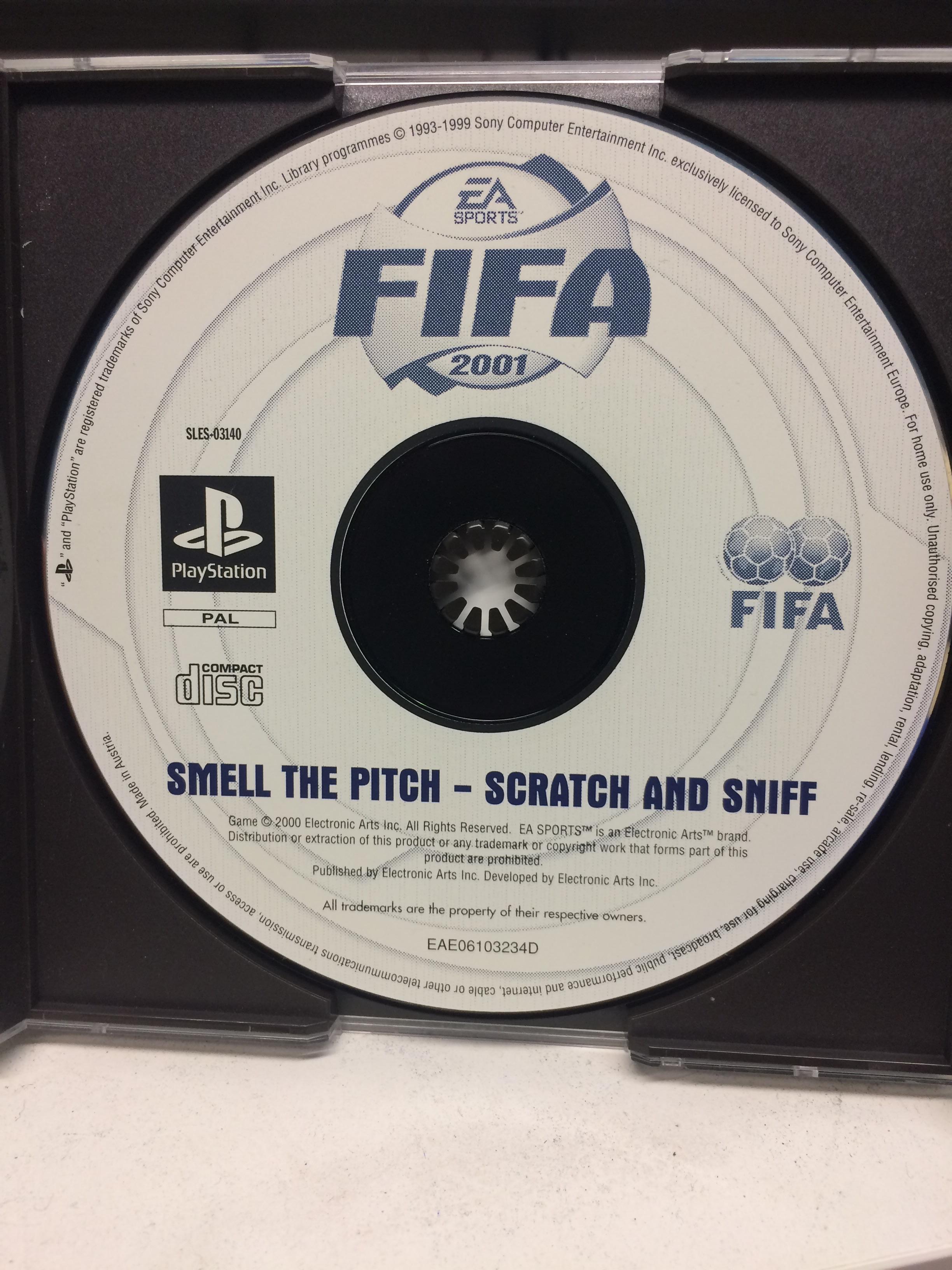 the game fifa 2001 scratch and sniff cd